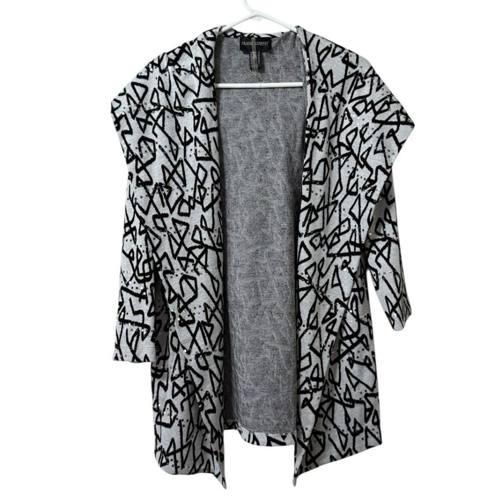 Frank Lyman Open‎ Front Cardigan Sz 8 Metallic Fall Winter Career Office Teacher